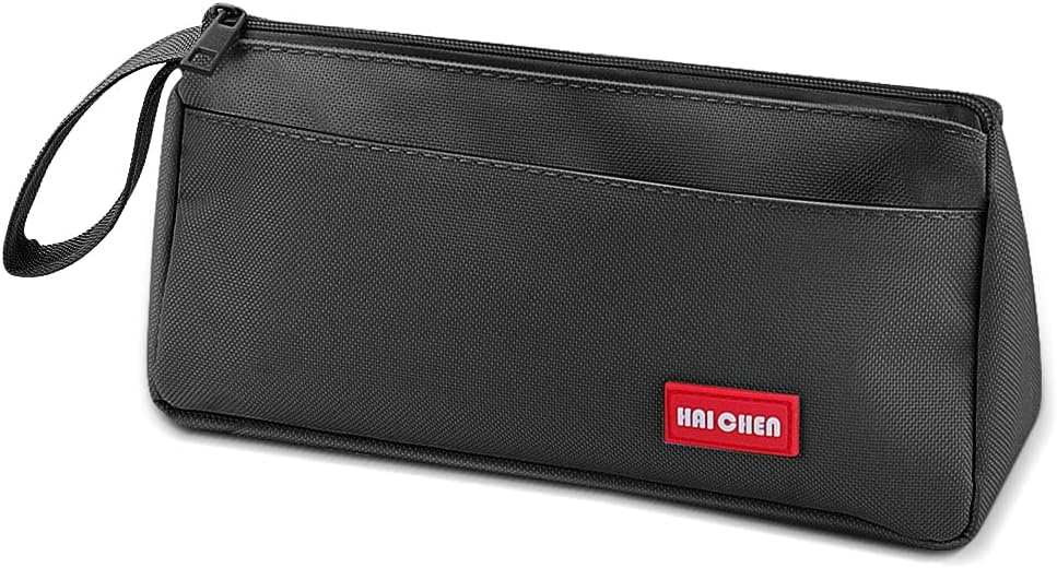 Pencil Case, Pencil Case for Girls and Boys Large Capacity Pencil Pen Pouch Bag with Compartments, Big Supplies Organizer for Women, Aesthetic Pencil Bag for Kids and Students, Black