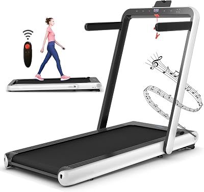 2 in 1 Foldable Treadmill,4.75HP High Power Under Desk Electric Treadmills,Running Machine wHeart Rate,APP and Remote Control,Top Configuration Treadmills for HomeOffice