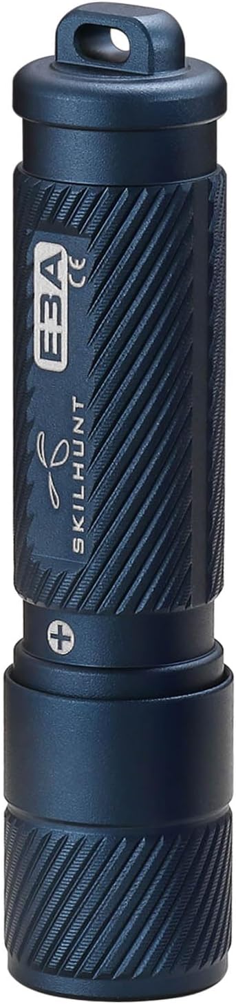 SKILHUNT E3A Small Keychain Mini Light Super Tiny Key Chain Torch AAA Battery(Included) Pocket EDC LED Flashlight for Indoor and Outdoor (Dark Blue High CRI)