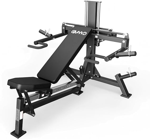 GMWD Chest Press Machine, Bench Press Machine with Independent Converging Arms, Adjustable Flat Incline Bench for Chest, AB Workouts, Shoulder Home Gym Equipment