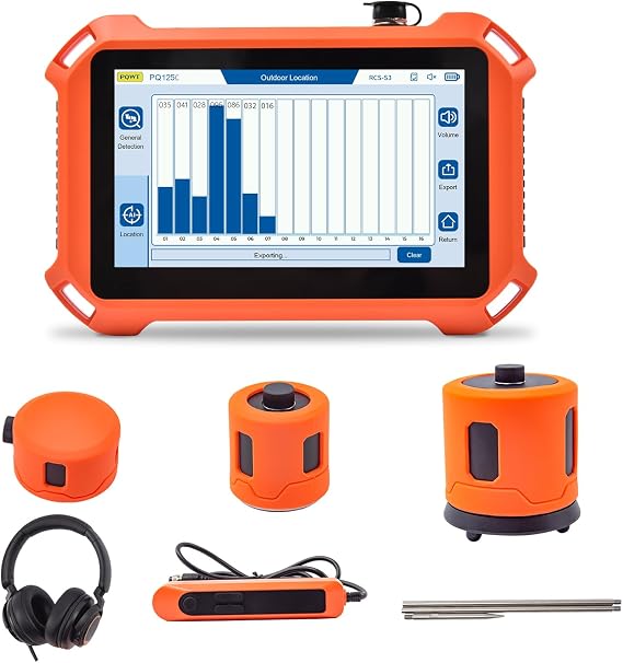 Underground Water Leak Detector for Indoor&Outdoor - PQ125C | 3m/9.84ft Depth, 3 Sensors, 2 Positioning Modes