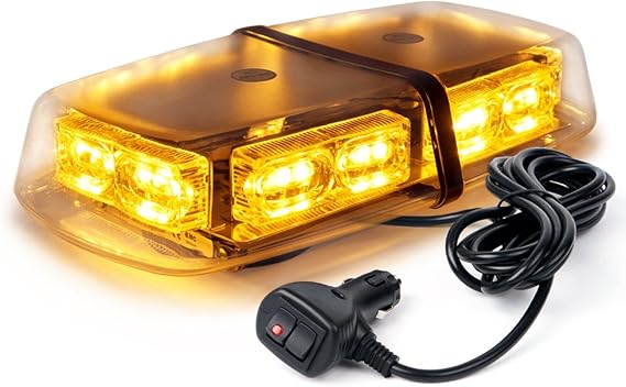 Xprite 36 LED Rooftop Light Bar, 16 Lighting Modes Mini Roof Light with Magnetic Base for Construction, Towing, Snow Plow, Pickup, Work Trucks and Cars - Amber