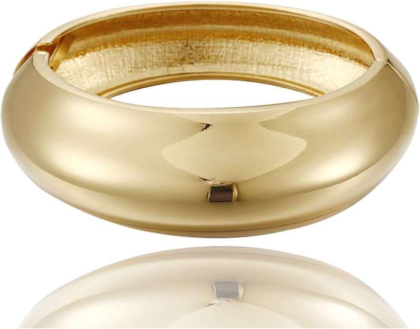 YBMYCM Wide Cuff Chunky 14K Gold Plated Bracelets for Women Open Cuff Bangles Adjustable Wrist Cuff Bracelets Fashion Jewelry for Women