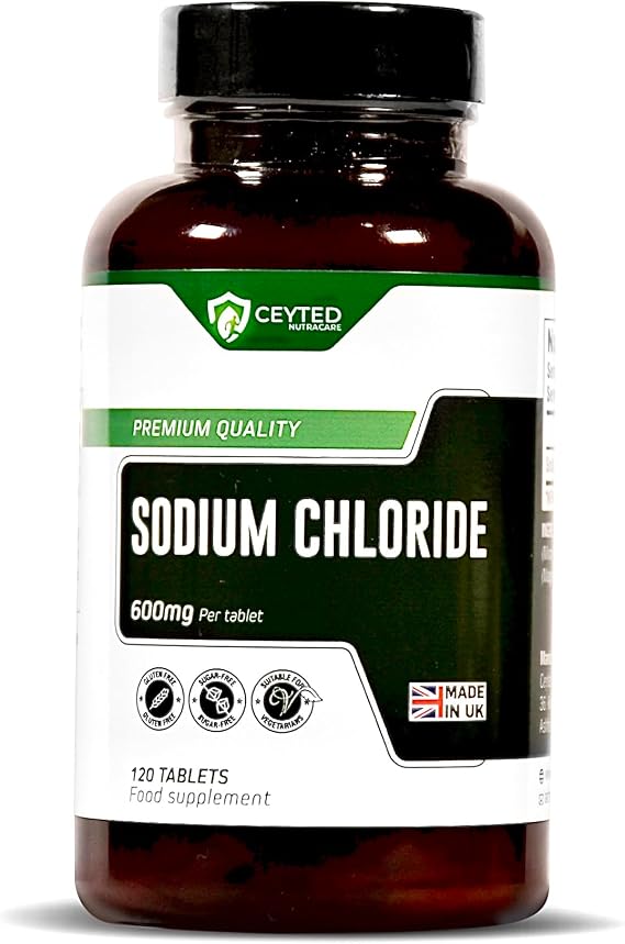 Sodium Chloride Tablets - High Strength Salt Tablets - Providing 600 mg of Sodium Chloride - 4 Months Supply