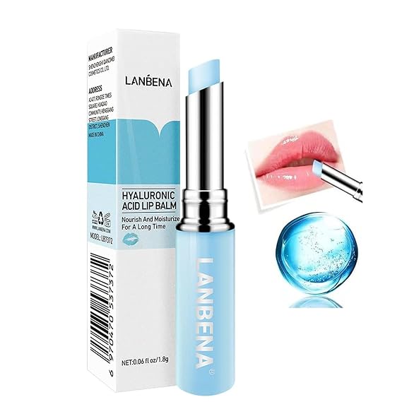 LANBENA Hyaluronic Acid Lip Balm, Moisturizing Protection Lip Care, Reduces Fine Lines & Relieves Dryness, Long-Lasting Nourishment Repairs Chapped Lips