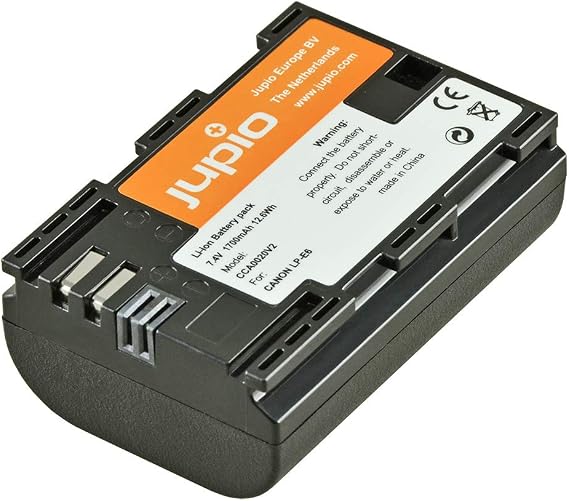 Jupio Digital Camera Replacement Battery for Canon LP-E6 | NB-E6 Chip, Grey (CCA0020V2)