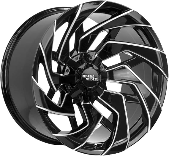 M24 Custom Wheel - 20x10,19 Offset, 6x135 Bolt Pattern, 106.4mm Hub - Gloss Black with Milled Accents Rim