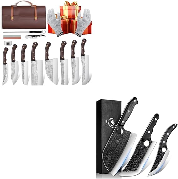 TIJERAS Butcher Knife Set for Meat Cutting Bundle With 14PCS Butcher Knife Set With Gift Box