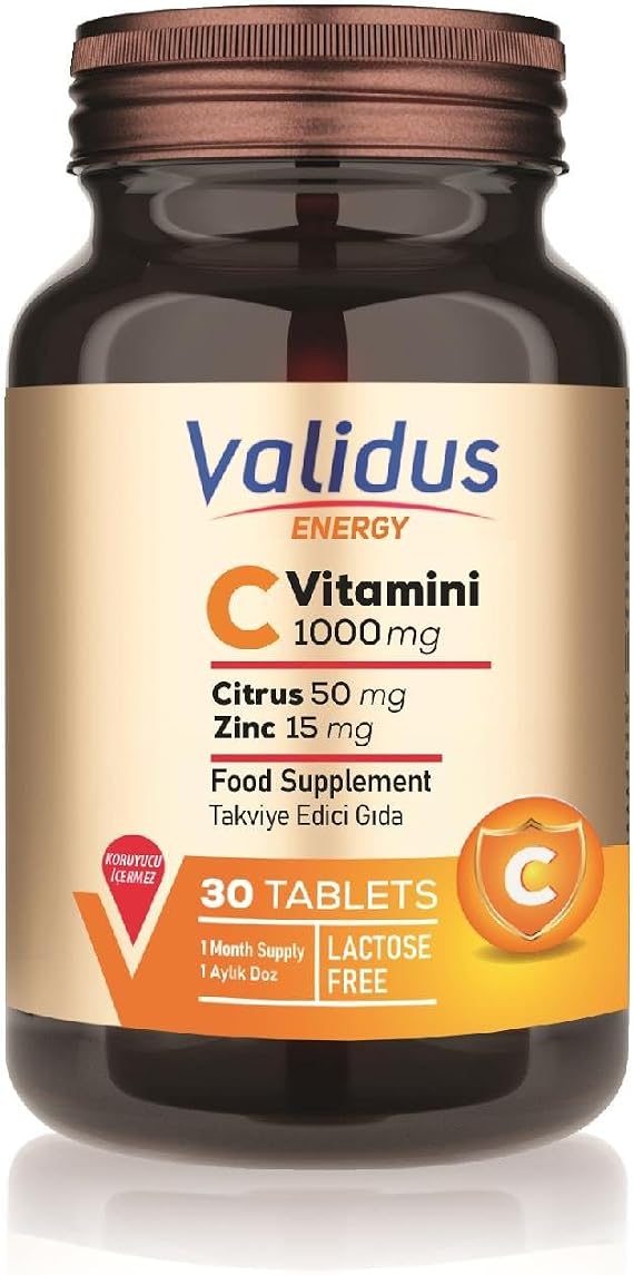 Validus Vitamin C 1000 Mg + Turunçgil + Çinko 30 Tablet