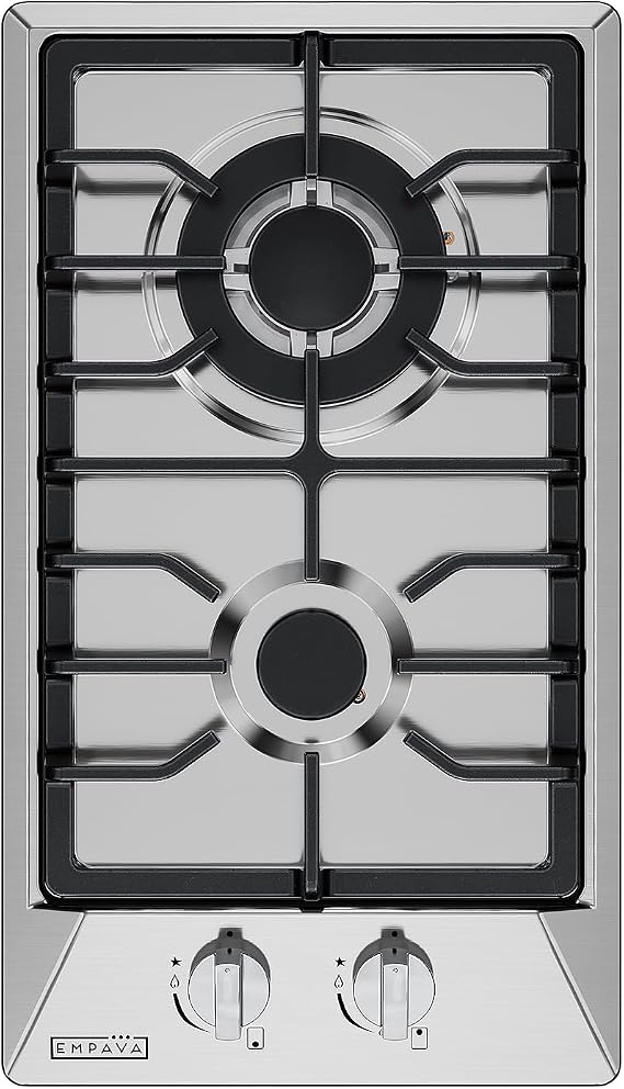 Empava 12 in. Gas Stove Cooktop with 2 Italy Sabaf Sealed Burners