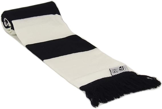 fan originals Retro Soccer Bar Scarf in Fulham Colours Black White