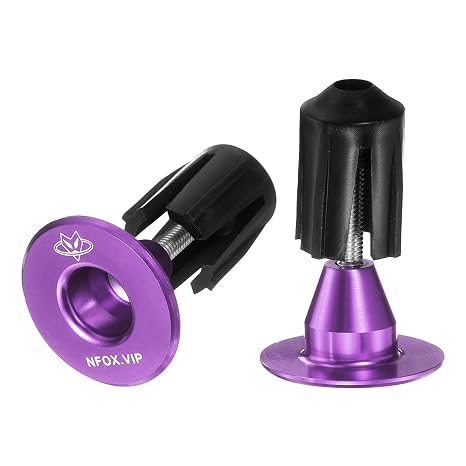 sourcing map Bar End Plugs 6061 Aluminum Handlebar End Caps Bike Plugs 0.7oz Expanding Locking for MTB Road BMX Fixed Gear Bike, Purple