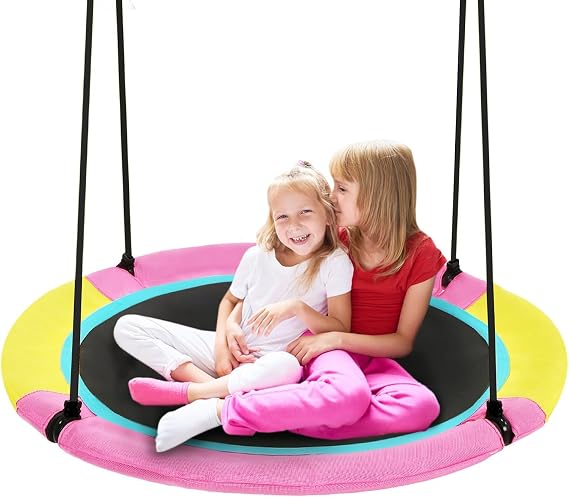 40 Inch Saucer Tree Swing for Kids Round Disc Circle Swingsets for Backyard
