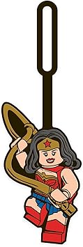 LEGO DC Silicone Bag Tag - Wonder Woman (52505), Luggage Tag for Travel, Suitcase, Backpack, Summer Beach Bag