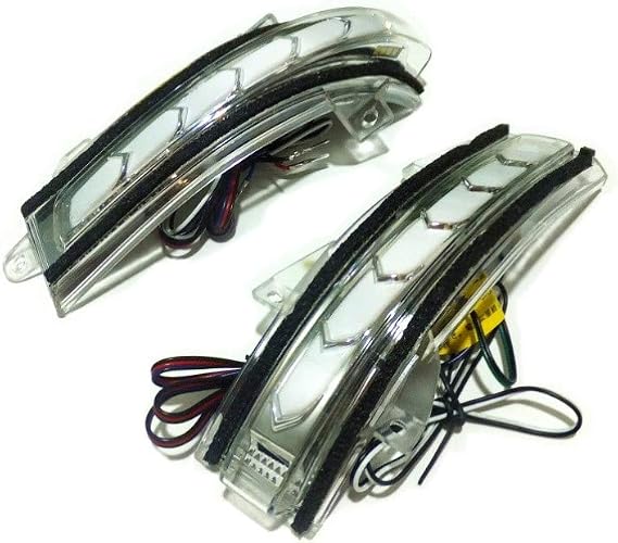 Rear-view Mirror LED Lights for Honda City 2009-2014 Civic 9th 2012-2018 Crider Jade Mobilio 2013-2017, White DRL Streamer Yellow Turn Signals Ground Light