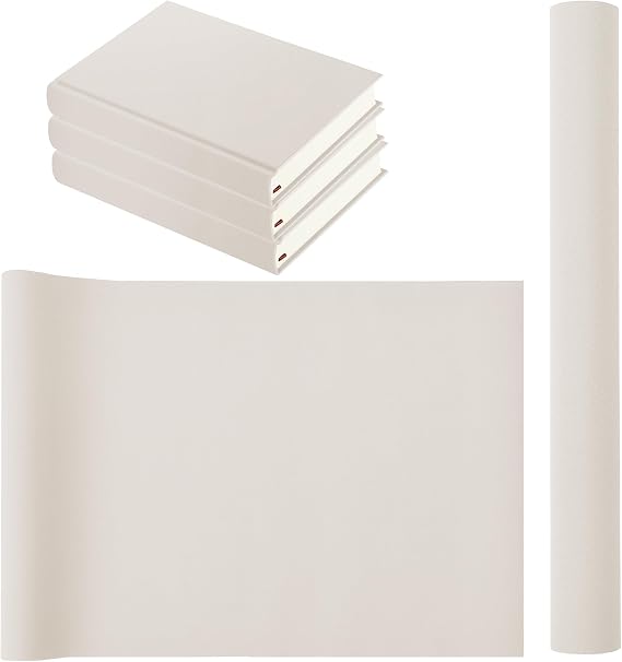 Book Cloth 17x55inch bookcloth Book Cover Fabric Cloth Surface and Paper Backed,Book Binding Cloth Adult DIY Book Album Cover Scrapbooking Craft Supplies Home(17in x 55in, Ivory)