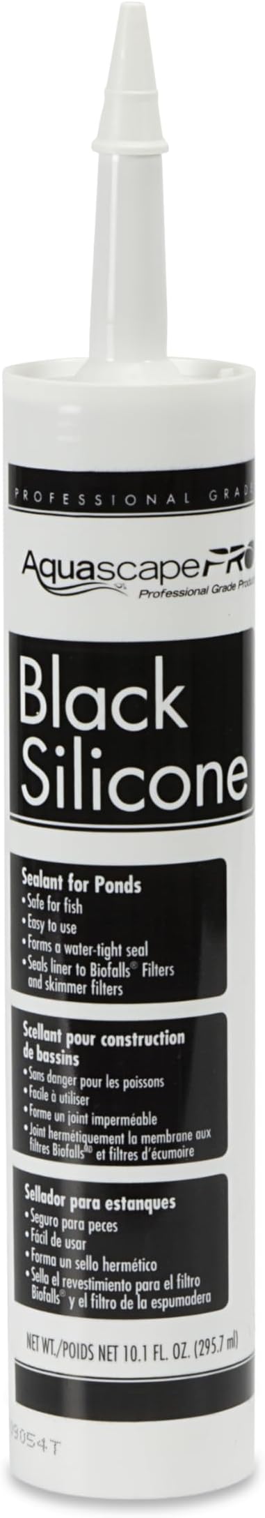 Aquascape Black Silicone Sealant Safe for Fish, Waterproof, Flexible, and Durable Adhesive for Ponds, Water Features, and Aquariums, 10.1 oz, 29186