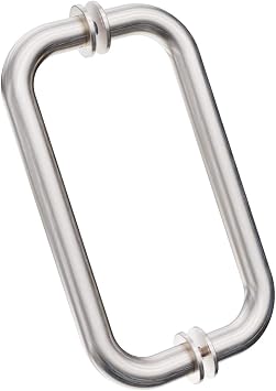 ELEGANT Back-to Back Pull Handles, 8" Length Tubular Pull Handles for Brushed Nickel Shower Door Replacement