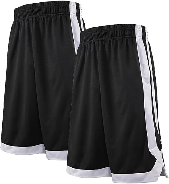 TopTie Men's 7" Mesh Basketball Shorts with Pockets, 2-Tone Active Athletic Shorts, Workout Shorts for Adult