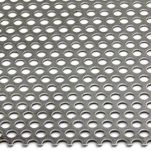 304 Stainless Steel Perforated Sheet, Unpolished (Mill) Finish, Annealed, Staggered 0.25" Holes, 0.12" Thickness, 11 Gauge, 12" Width, 48" Length, 0.375" Center to Center, OnlineMetals