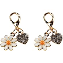 2 Pack Pocket Hug Keychain Gift Set - Metal Daisy Keyring with 'A Little Hug For You' Waterproof Thank You Card - Teacher Appreciation, Coworker Farewell, Long Distance Friendship Gift