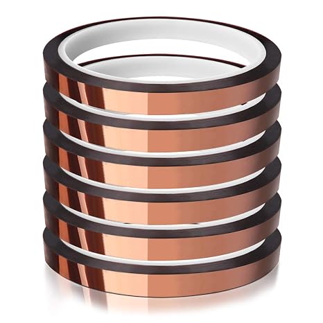 MEBMIK Heat Tape for Sublimation Transfer, Heat Resistant/Press, Adhesive Transfer Tape, Thermal, No Residue, 6 Rolls 10mm x33m(108ft)