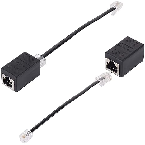RJ45 to RJ11 Converter Adapter for DSL Modem, Connect Telephone Line to Router DSL Port - Not for Ethernet Computer Networks (2-Pack)