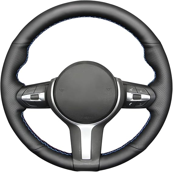 MEWANT Hand Stitched Artificial Leather Steering Wheel Cover for BMW M Sport F22 F23 F30 F34 F32 F33 F10 F07 F12 F13 F15