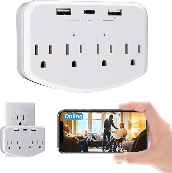 1080 Cameras Wireless Mini Camera Small Nanny Cam Wall Outlet Charger WiFi Camera Indoor Camera for Home SecurityUpgraded