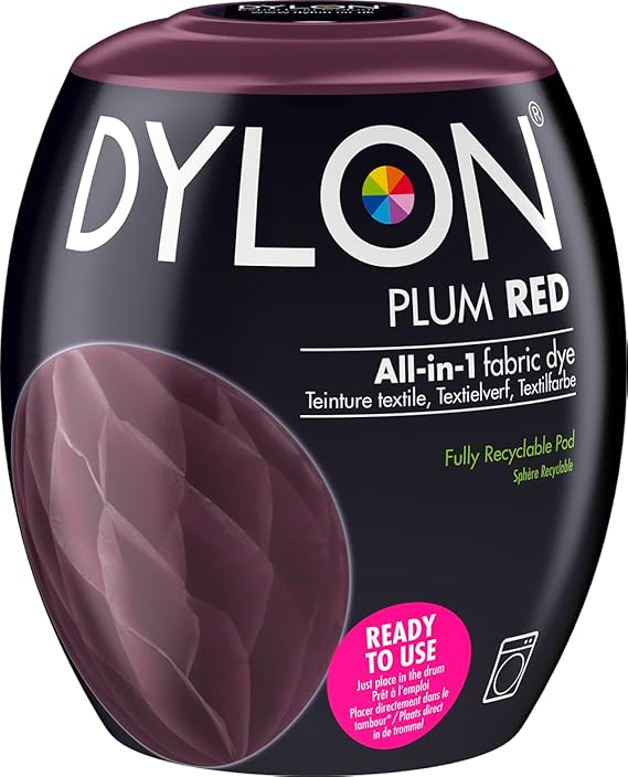 Dylon Washing Machine Fabric Dye Pod for Clothes & Soft Furnishings, 350g Plum Red