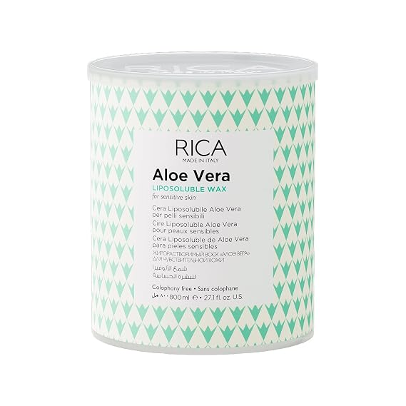 Rica Liposoluble Wax- Aloe Vera For Sensitive Skin 800 ML (28.2 Fl.oz.)