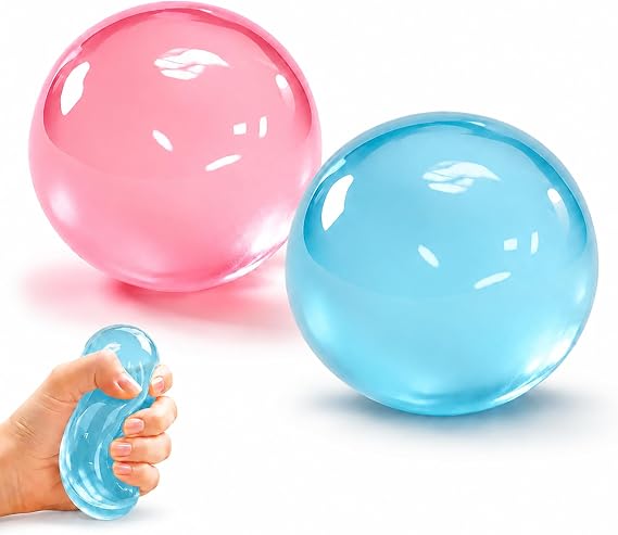 2pcs Oil Coconut Oil Squishy Stress Ball Super Soft Squishies Clear Fidget Squeeze Toy for Kids Adult,Stress Relief Party Favors Anxiety Relief