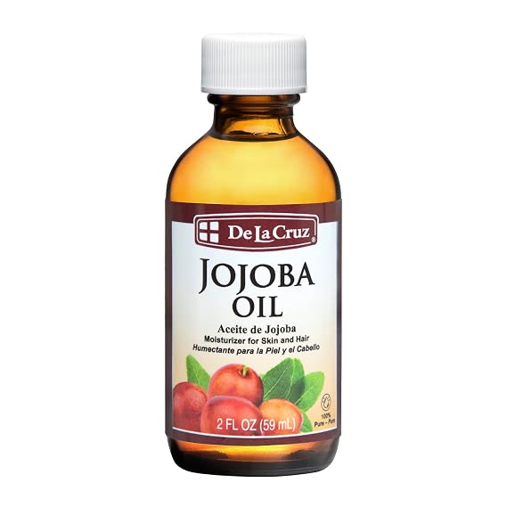 De La Cruz Pure Jojoba Oil, Expeller-Pressed, Hexane-Free, Non-GMO, Bottled in USA 2 FL. OZ. (1 Bottle)