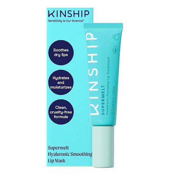 Kinship Supermelt Lip Smoothing Jelly Mask - Moisturizing Daily Lip Treatment + Hyaluronic Acid-Hydrating+Exfoliating Lip Gloss-Soft + Plump-(.3 oz)