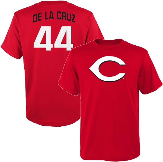 Elly De La Cruz Cincinnati Reds MLB Kids Youth 8-20 Red Official Player Name & Number Jersey T-Shirt