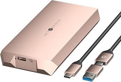 NVME Enclosure 40 Gbps [Tough Guy Quality] M.2 Enclosure Compatible with Thunderbolt 34&USB4, Screw Fixed Solid Aluminium Alloy SETMSPACE SSD Enclosure with USBCA Cable for M-Key PCIe NVME 2280