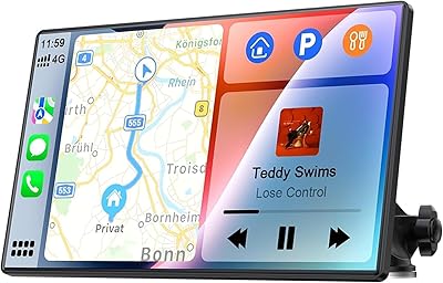 7 Inch Portable Touch Screen Car Stereo with Wireless Carplay & Android Auto,Mirror Link,Bluetooth,AUX,FM,Siri,Voice Control for All Vehicles H502 PND