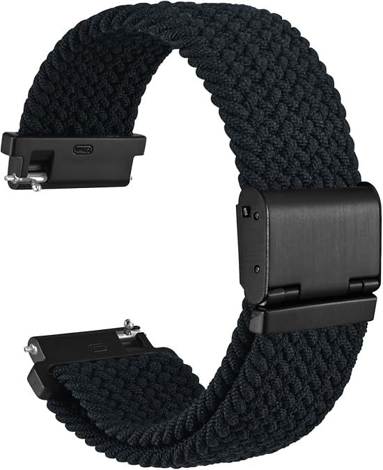 WOCCI Braided Nylon Watch Straps with Adjustable Buckle, Woven Sport Loop for Men and Women, Band Width 16mm 18mm 19mm 20mm 21mm 22m 24mm