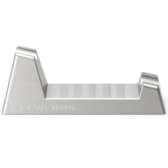 Henson Shaving Machined Aluminum Safety Razor Stand Weighted Non-Slip Base Holder for Optimal Drying Angle - Countertop Storage for Henson Razors