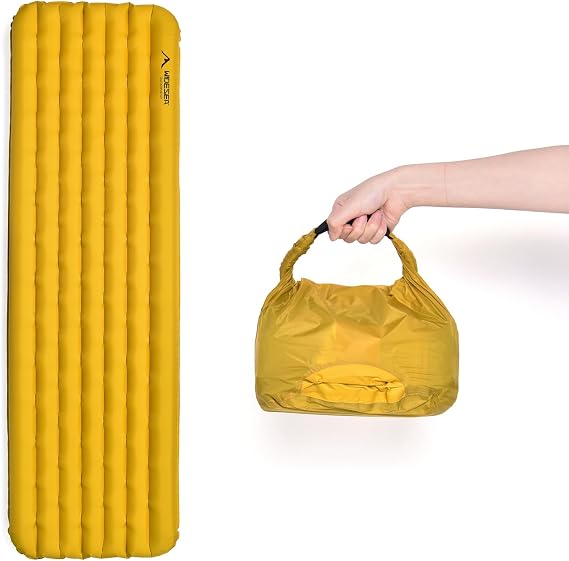 widesea Sleeping Pad R-Value 7.6 for Cold Weather Camping - Ultra Lightweight 777g, 199x58x9cm, Compact 26.5x17cm, Double Valve