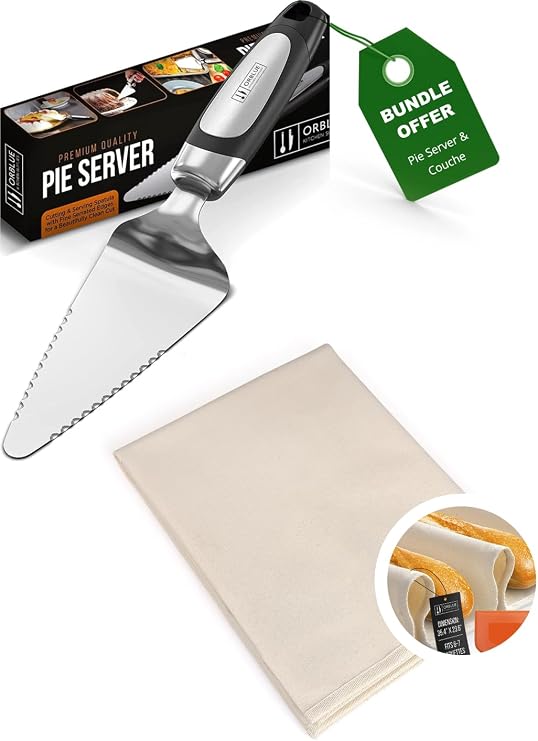 Orblue Premium Pie Server & Baker's Couche Set