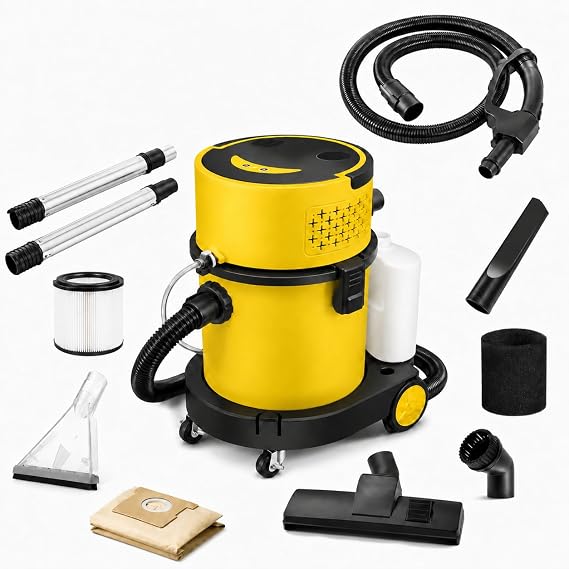 ASPRO 6 Gallon Wet Dry Vacuum Cleaner, 5.5 Peak HP 5-in-1 Shop Vacuum with Carpet & Upholstery Washer, 30KPa Suction, Blower Function, 15 ft Cord, for Pet Hair, Garage, Home & Car