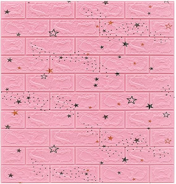 2Pack Acoustic Wall Panels 27.5"x30.3" DIY Peel and Stick Wall Padding Panel 3D Anti Collision Upholstered Walls Stickers for Studio Office Home (Pink Star)