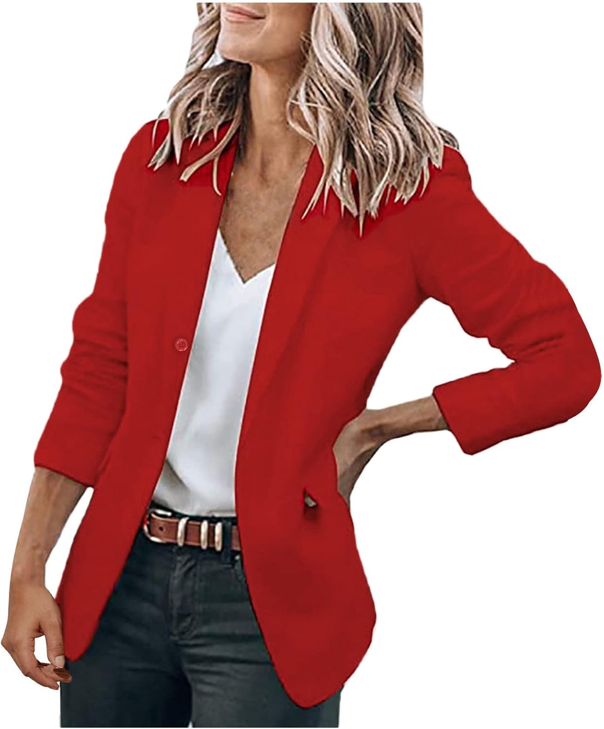 Fulorrita Womens Suit, Summer, Autumn, Tailored Jacket, Suit Jacket, Womens, Summer, Large Size, Thin, Fashion, Casual, Stylish, Office, Formal, Large Size, Thin, red