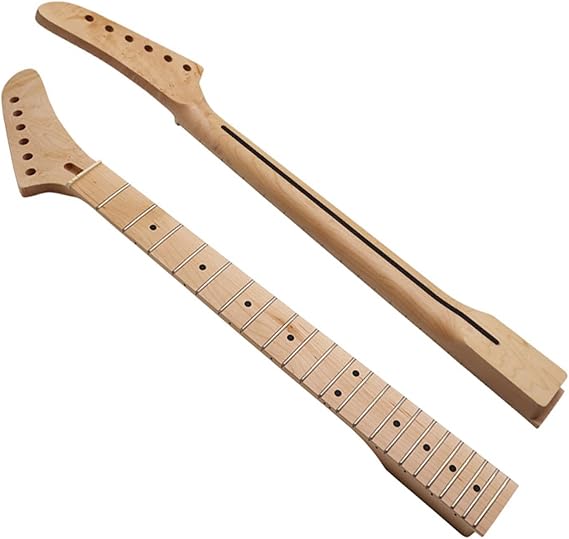 Unfinished Guitar Neck T Shaped Handle Banana Head 6 String 22 Fret Maple Matte Electric Guitar Neck