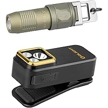 OLIGHT iUltra 80 Lumens Mini Keychain Light Bundle with Oclip Pro S EDC Flashlight Clip-on Light, 600 Lumens Type-C Rechargeable with White LED, UV and RGB