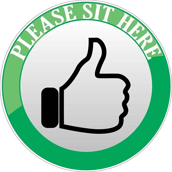 StickerTalk Please Sit Here Vinyl Sticker, 5 inches by 5 inches