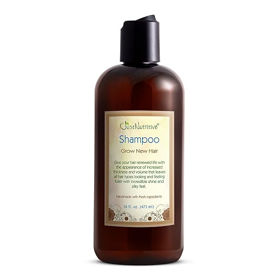 Grow New Hair Shampoo | Healthy Hair Growth | Natural Shampoo | For Both Men And Women | Hair Care | Hair Growth | Just Nutritive | 16 fl oz