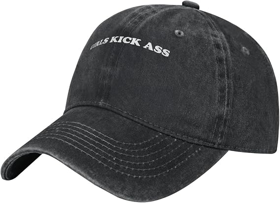 Girls Kick Ass Baseball Cap Adjustable Classic Dad Hat for Men Women,Black