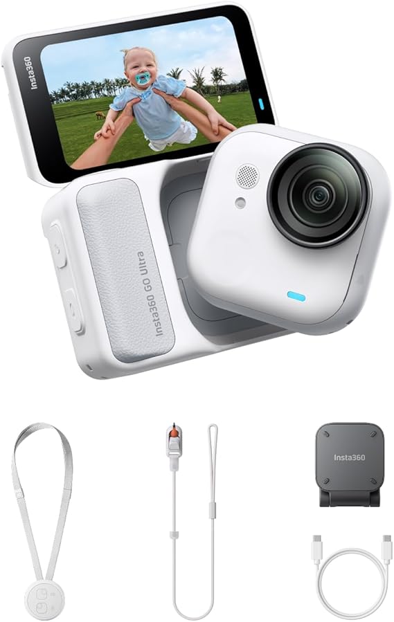 Used by Sara TakanashiInsta360 GO Ultra Regular Version White | From Pocket Size, the World Changes!  Ultra-lightweight & 10m Waterproof, Wearable Anywhere, Shake Correction, 3 Hours of Shooting OK |